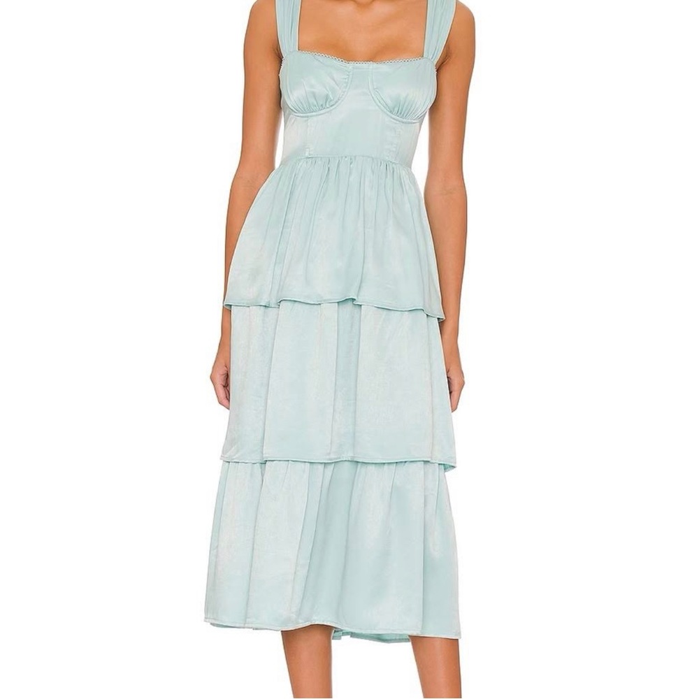 WeWoreWhat Tiered Corset Midi Dress
